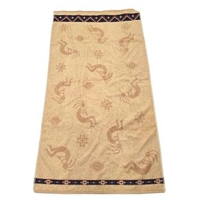 VTG Jubilee Soft Kokopelli's Dance Bath Towel 27x52 Neutral Southwest USA Cotton